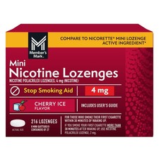 Member  s Mark Nicotine Mini Lozenge, Cherry Ice 4mg 216 ct