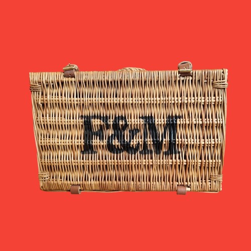 Cestino cestino vintage in vimini Fortnum e Mason F&M 42 x 26,5 x 19 cm - Foto 2 di 21