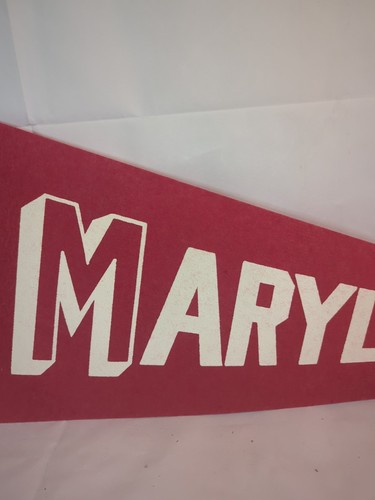 Banderines universitarios de fieltro de lana de colección de la Universidad de Maryland 30" - Imagen 5 de 7