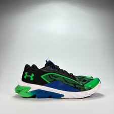 Under Armour BGS Charged Scramjet 4 Black Green Blue Running Shoes Youth Size 7