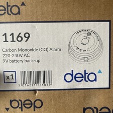 Deta 1169 Carbon Monoxide Alarm Mains with 9V Battery Backup