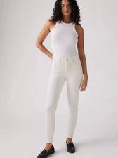 Levi's 721 High-Rise Skinny Ankle Jeans White Women 30x30 NWT Stretch Denim