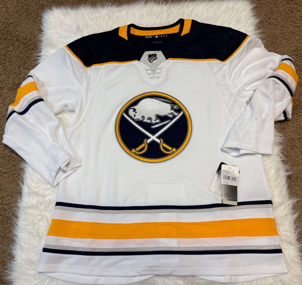 Buffalo Sabres Authentic Adidas Climalite Men's Size 54 White Hockey Jersey