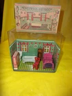 VINTAGE ORIGINAL MARX #192 NEWLYWEDS BATHROOM-SIX PIECES OF FURNITURE & BOX!!