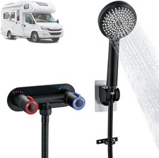 RV Shower Faucet with Hose and Head, 4" Stainless Steel RV Shower Faucet Kit, 5