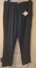 Burlebo Pants Mens L Navy Blue Stretch Drawstring Athletic Casual Performance