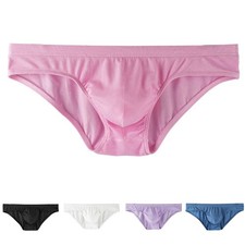Low Waist Mens Breathable Underwear Briefs with Pouch Comfortable Soft Material