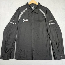 BRP Ski Doo Team Shirt Mens XL Snap Down Black Mechanic REV Rotax Long Sleeve