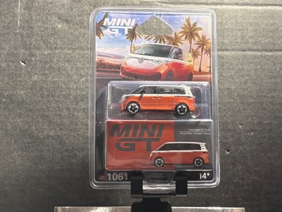 1/64 MINI GT VOLKSWAGEN ID BUZZ CANDY WHITE ENERGENTIC ORANGE #1061