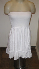 TSHER WHITE OFF SHOULDER PUCKERED BUST WITH FULL SWEEP RUFFLED HEM DRESS Sz S