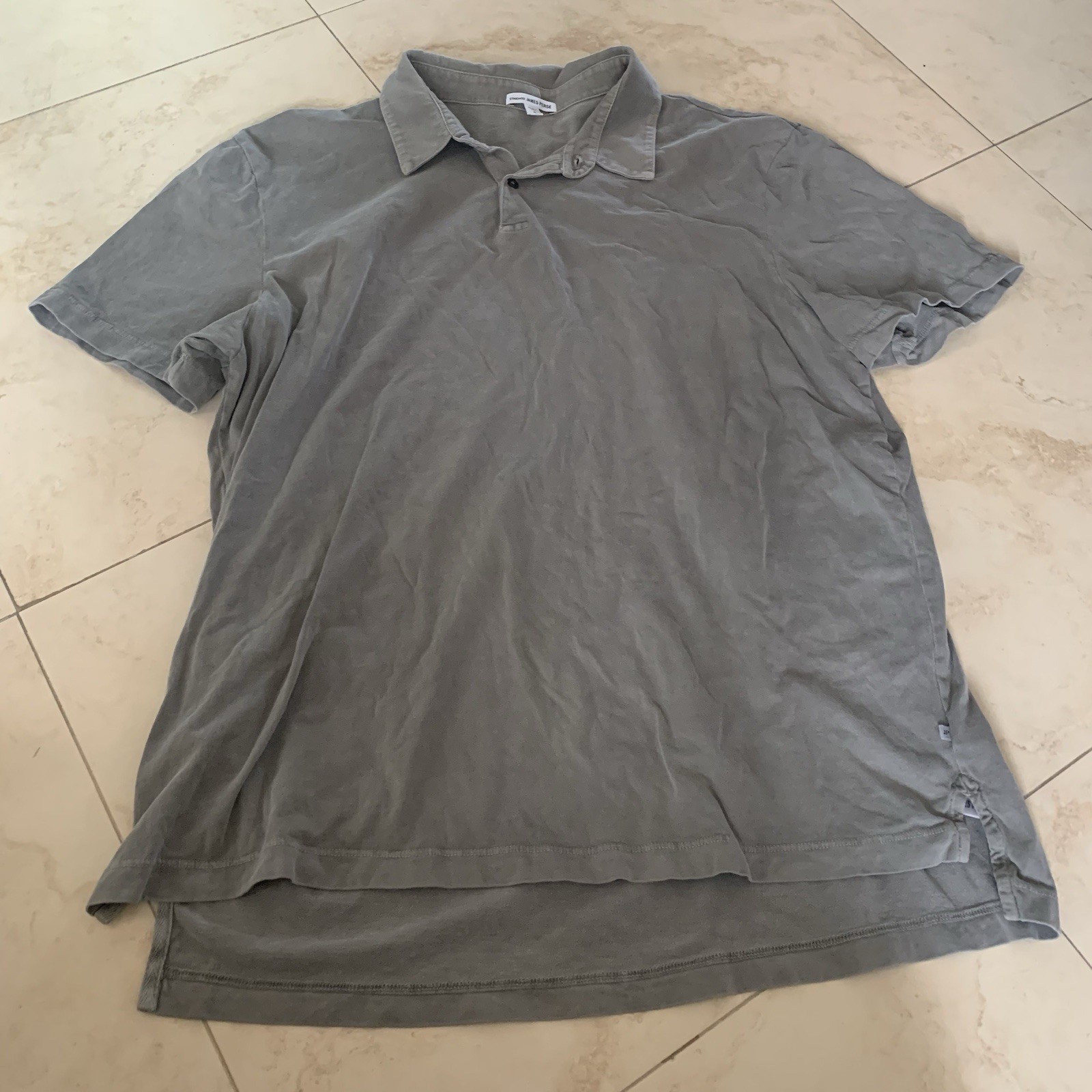 James Perse Polo Shirt Mens XL Size 4 Short Sleeve Standard Made In USA