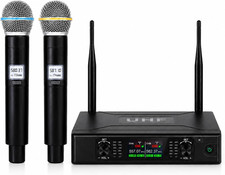 Wireless Microphone System, 328FT Long Range UHF Cordless Mic Set with Handheld