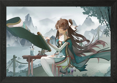 Zhezhi Wuthering Wellen gerahmtes Wandbild Poster Leinwanddruck Bild