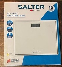 Image of Salter 9207 WH3R Compact Glass Electronic Bathroom Scale - White