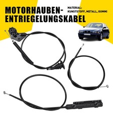 3x Motorhaubenseil f�r BMW 5er E39 1995-2003 Bowdenzug Frontklappe 51238176595