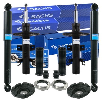 4x SACHS Stoßdämpfer Satz + Domlager Staubmanschette vorne hinten für VW T5 T6