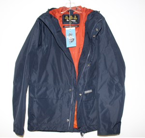 barbour orange rain jacket
