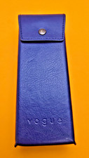 Vogue Sunglasses Eyeglasses Faux Leather Rectangle Snap Case Navy Blue