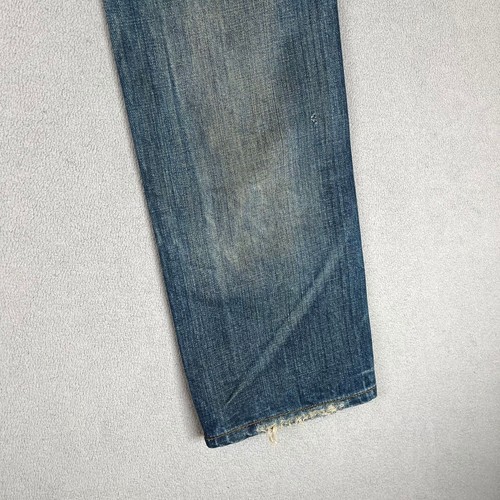 Japanese Selvedge Jeans Mens 30x33 Slim Straight Destroyed Thrashed Distressed - Picture 10 of 21