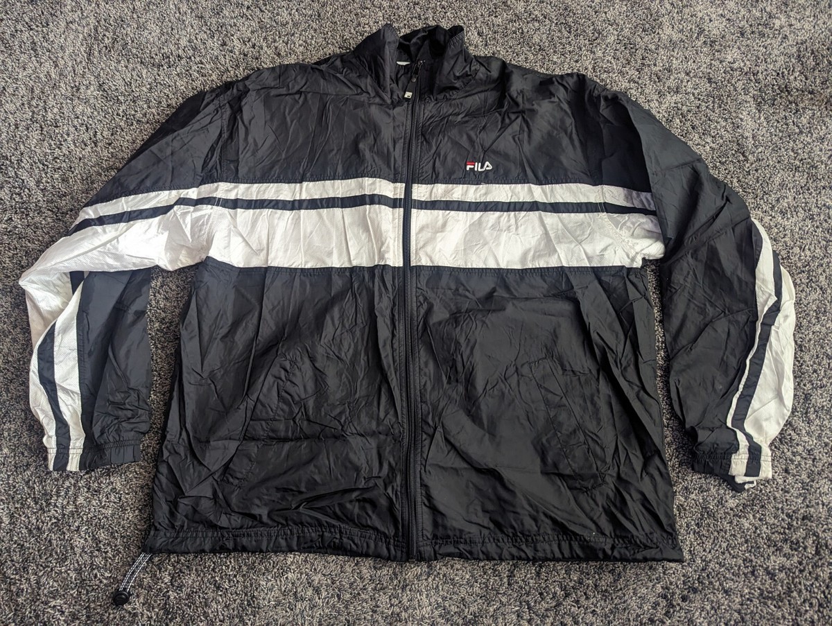 FILA Mens XL Windbreaker Jacket Vintage 1990's Spell-out Logo