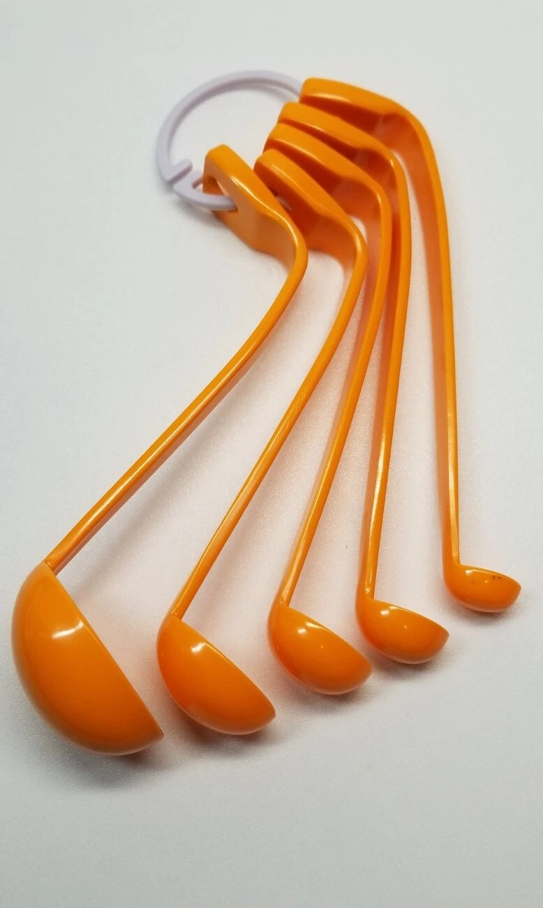 Melamine Plastic Measuring Tangerine Orange Spoons 5 PIECE SET
