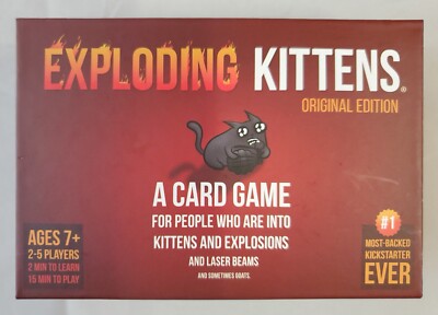 Exploding Kittens Card Game Original Edition 56 Cards 2-5 Players Ages 7+ 2018