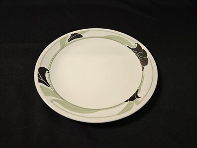 Corelle Black Orchid 10'' Dinner Plate White With Green Black Design