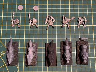 Warhammer Orcs & Goblins 5 Marauder Goblin Wolf Boyz Wolfsreiter Metal Used #1