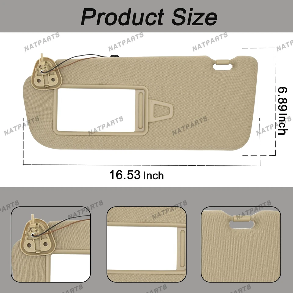 Солнцезащитный козырек левого водителя с фонарем для Hyundai Santa Fe 2006-2012 852100W110J9 - Изображение 4 из 4