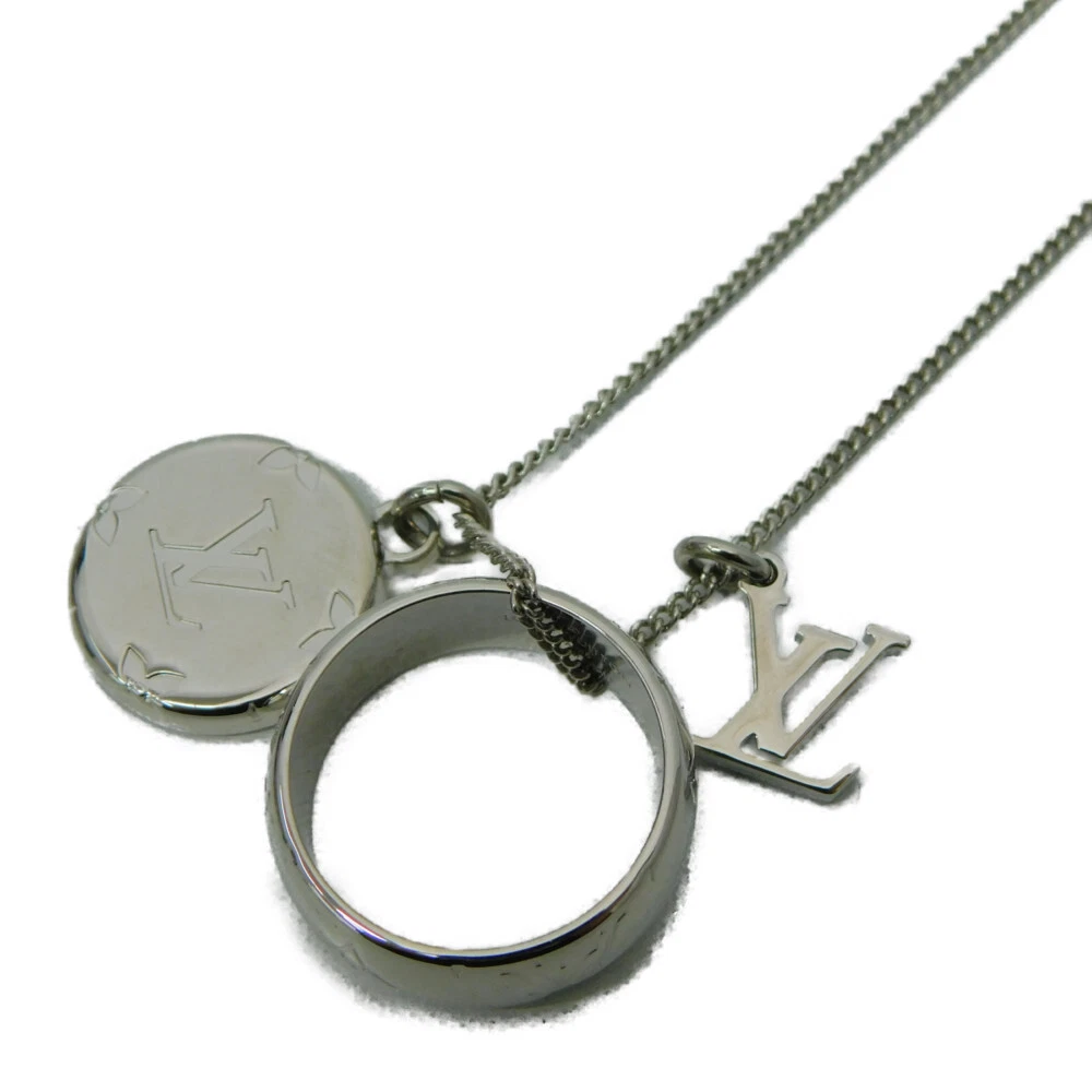 [Japan Used Necklace]Louis Vuitton M62485 Ring Necklace Monogram Metal  Silver