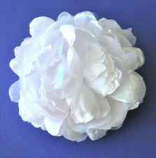 6" Pale Lavender Iridescent Peony Silk Flower BROOCH Pin Wedding Bridesmaid
