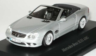 RARE MERCEDES SL 55 AMG V8 (R230) FACELIFT SILVER 1:43 MINICHAMPS