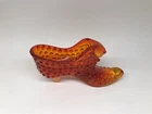Vtg Fenton Amberina Hobnail Cat Head Shoe Curio/Cabinet Piece Pre 1970