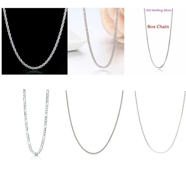 Real SILVER Unique Jewelry SOLID 925 Sterling Silver Chain Necklace