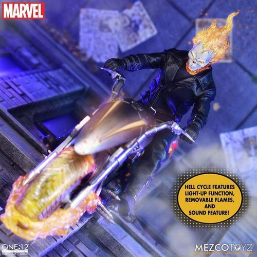 MARVEL - Ghost Rider & Hell Cycle 1/12 Action Figure & Vehicle Mezco - Imagen 8 de 20