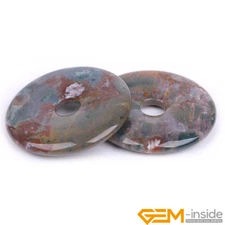 Natural 50mm Donut Gemstone Beads For Jewelry Making 1 Piece Thickness 5-9mm