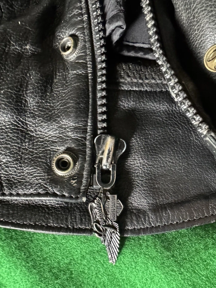 Harley-Davidson Genuine Leather Jacket Large Snap Out Lining - Image 3 of 4