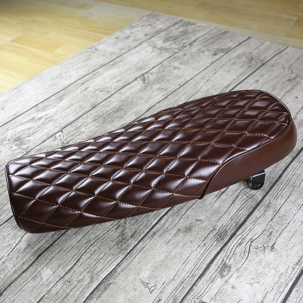Brown leather motorcycle seat deals