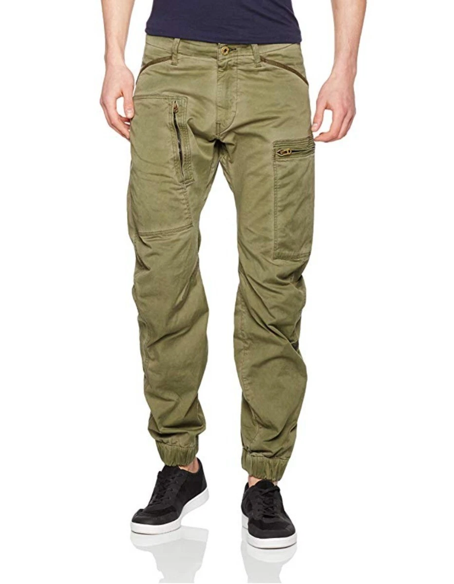 G-Star Powel 3D Tapered Cuffed DK Shamrock/Forest Night Olive Dye Pants W30/L32