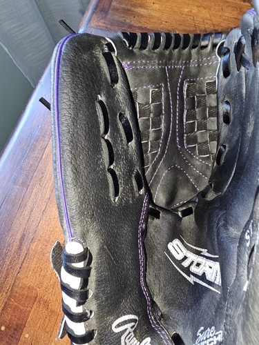 Rawlings Black Baseball Glove ST1200FPUR 12in RHT Youth Purple Nice Free Ship - Picture 11 of 15
