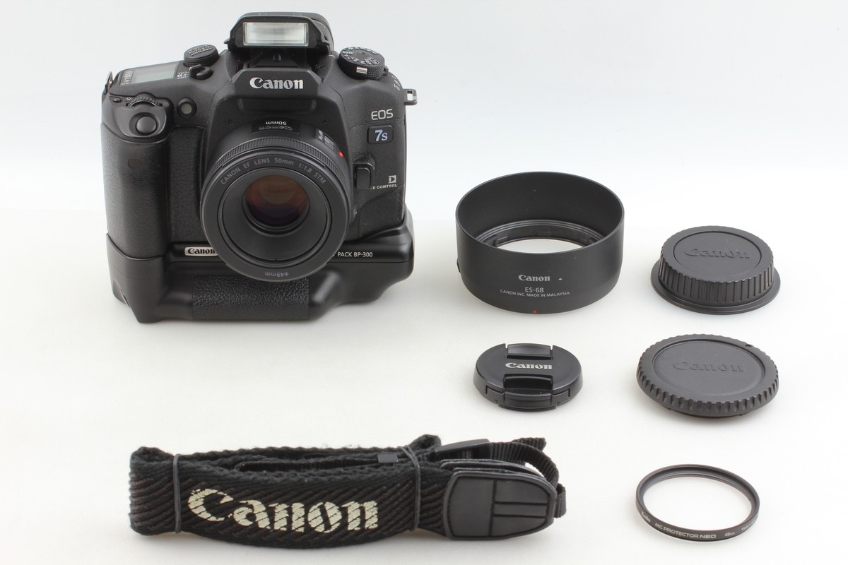 【本日限定価格】 EOS 7s + 50/1.8 STM + BP-300 Top MINT w/BP-300] Canon EOS 7S 35mm Film Camera EF 50mm F