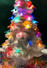 100 ASSORTED HOLLY POINSETTIA LIGHTS BULBS Ceramic Christmas Tree FREE SHIP