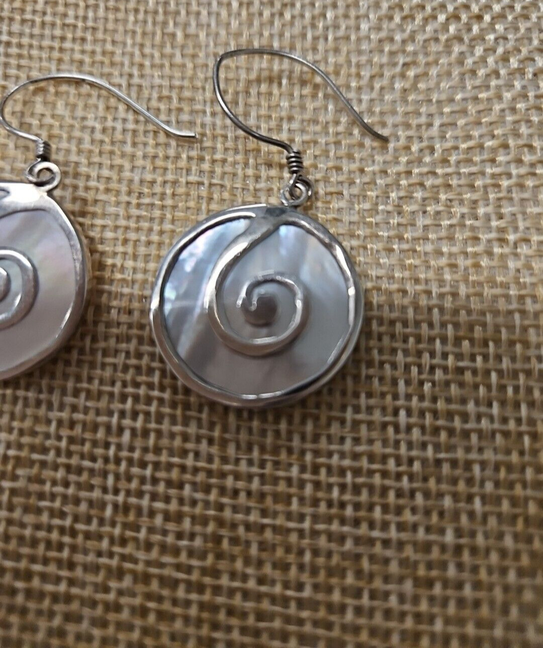Sterling Silver delicate circle dangle earrings s… - image 2
