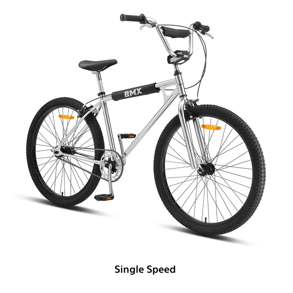 2022 Progear Classic 26" BMX Metallic Chrome Street Cruiser Vintage Style Bike - image 4 of 4