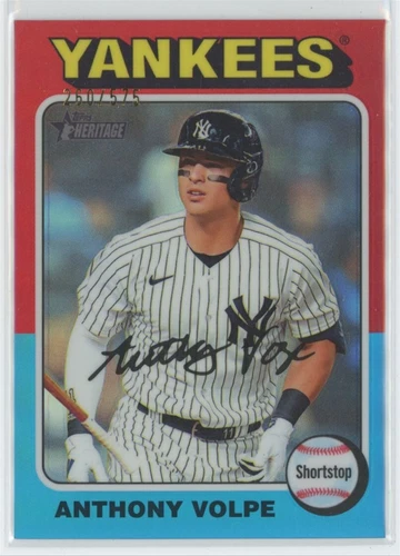 2024 Topps Heritage Baseball Chrome Refractor Anthony Volpe #282 /575