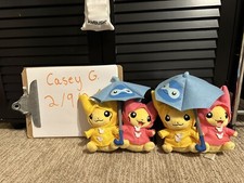 Pok mon Center Umbrella for Two Pikachu Plush Paired Celebrations Rainy NEW TAGS