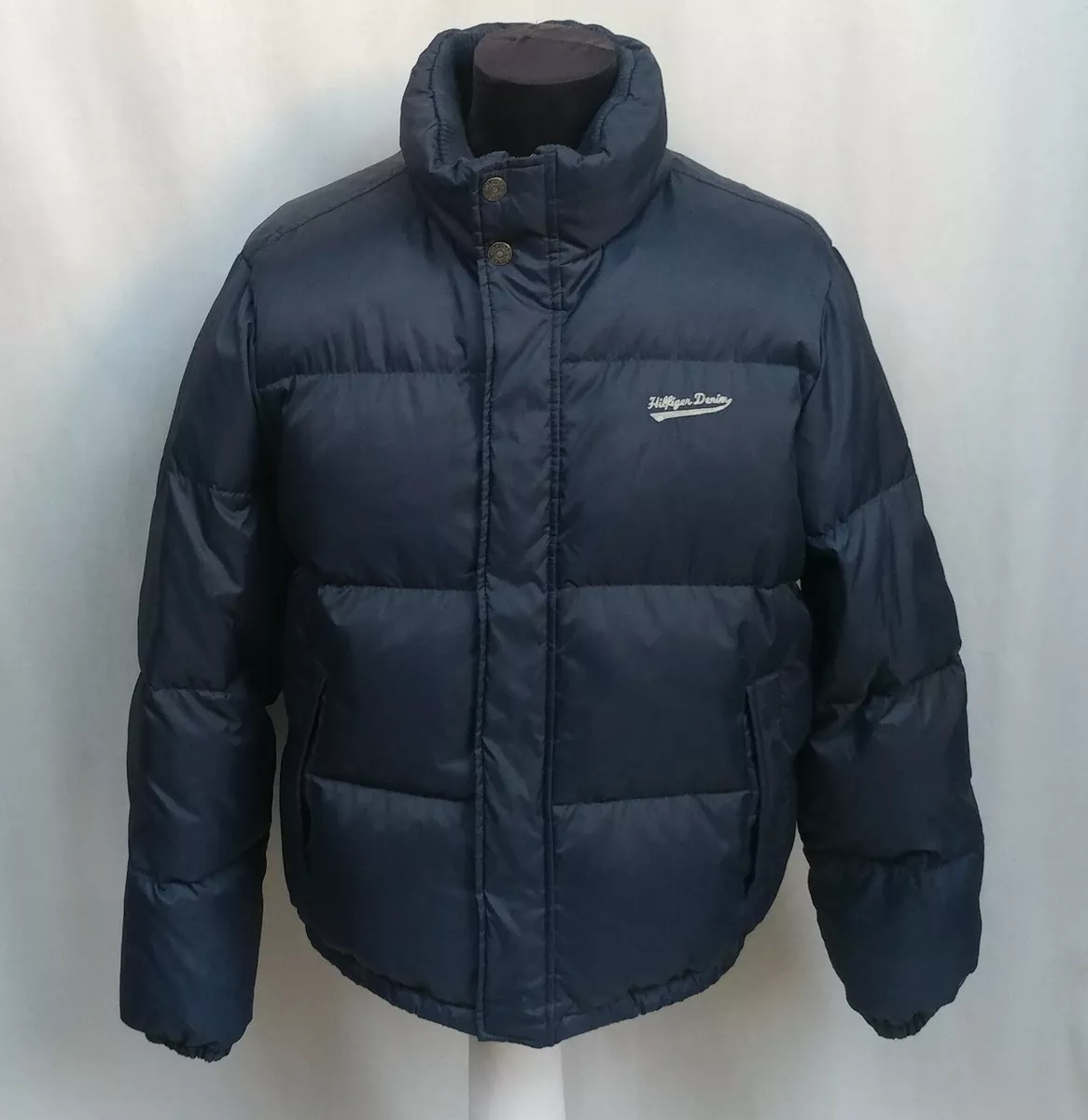 Tommy Hilfiger Puffer Navy Blue Full Zip Men&#039;s Coat Size M Top | eBay