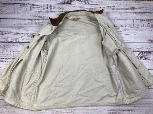 Vtg Guess Classics Chore Coat Men’s Sz L Tan Pockets Hunting Canvas 80s 90s - Picture 2 of 5