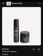 SALE Bambu Earth 🔥 Eye Duo 🔥 Serum + Eye Mask Morning & Night Combo MSRP $118