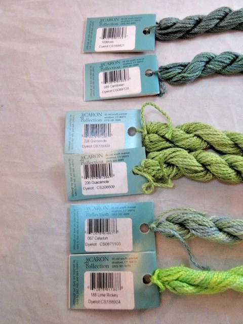 Watercolours by Caron 6 Skeins Assorted Greens 10 yds. Pima Cotton B131 - Image 2 of 2
